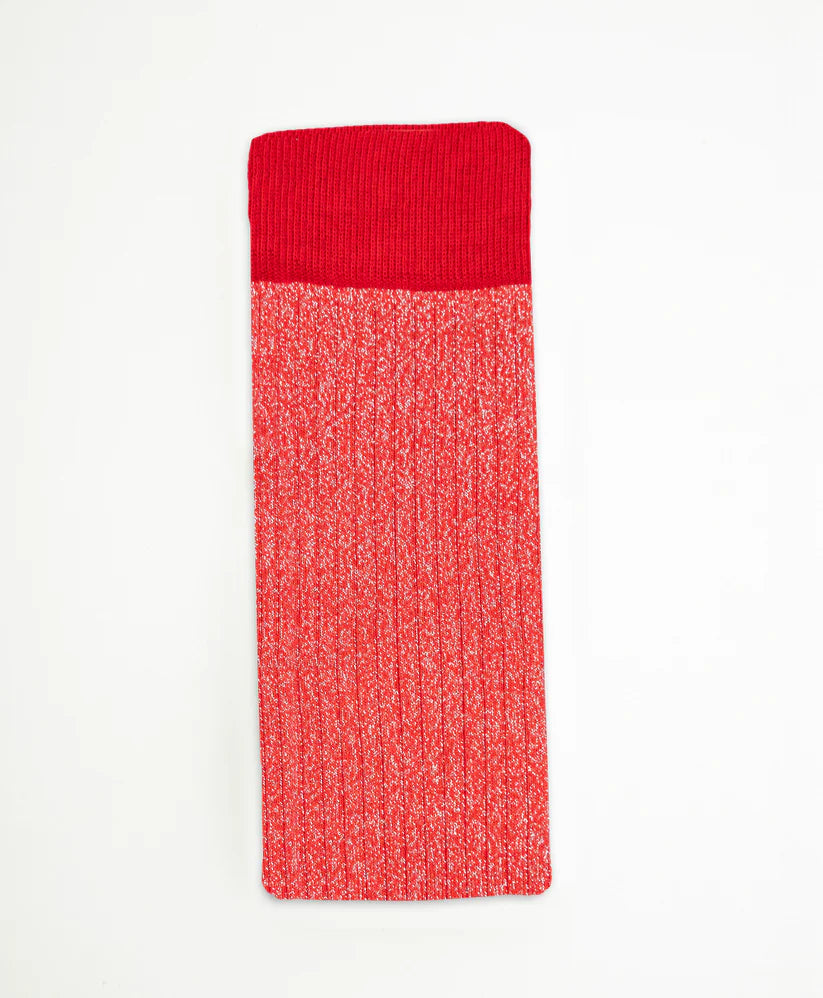 Calcetin largo purpurina rojo