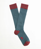 Calcetín Kids Largo canalé azul petróleo y burdeos